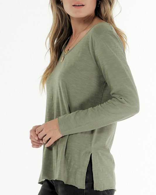 Abigale V Neck Long Sleeve Tee