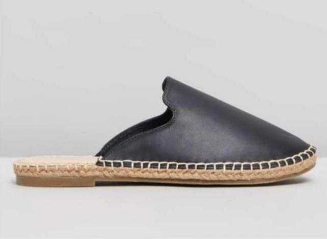 Riley Black Leather Slides Riley Black Leather Mules Basic State