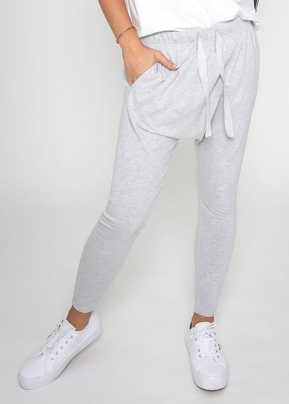 Lainie Lounge Pants Lainie Drop Crotch Pants Grey Marle - Basic State