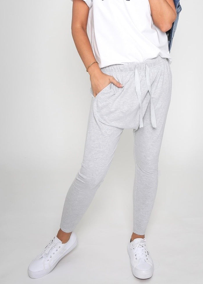 Lainie Lounge Pants Lainie Drop Crotch Pants Grey Marle - Basic State