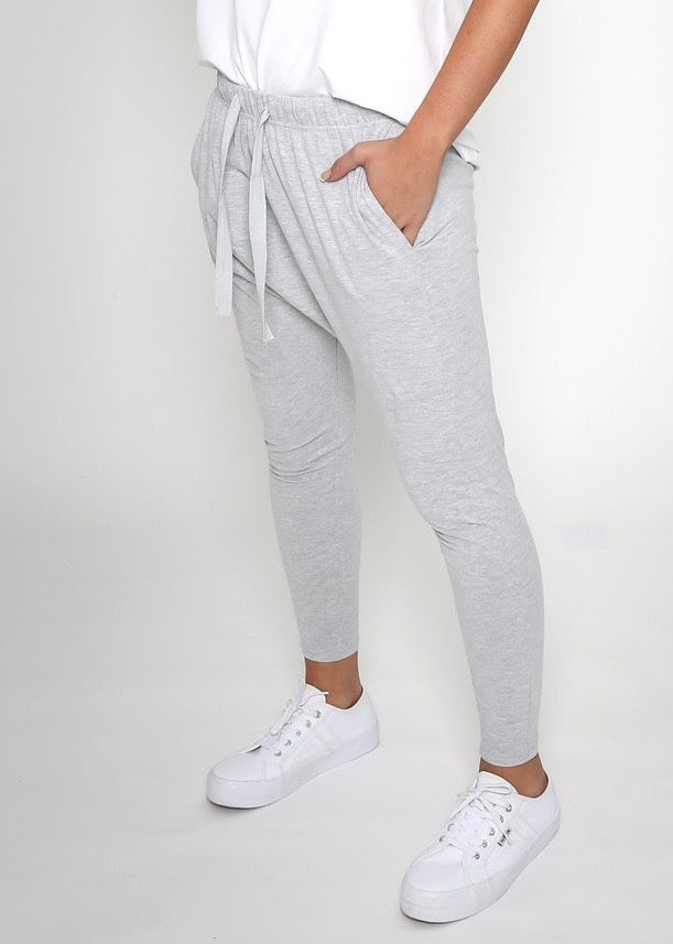 Lainie Lounge Pants Lainie Drop Crotch Pants Grey Marle - Basic State