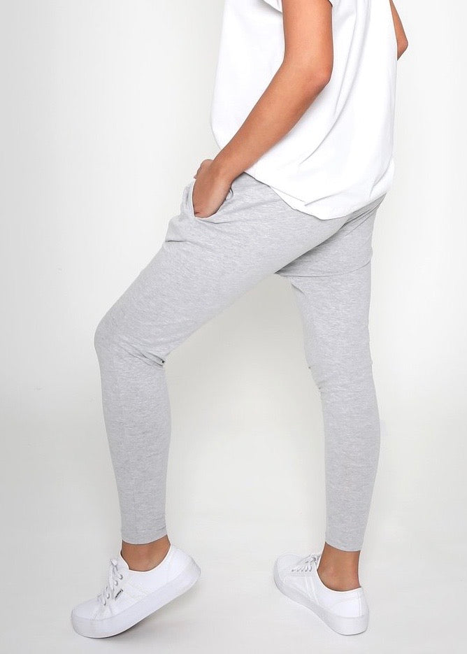 Lainie Lounge Pants Lainie Drop Crotch Pants Grey Marle - Basic State