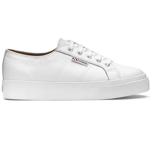 superga 2730 Leather platform flatform high sole Leather Sneakers White Superga Basic State