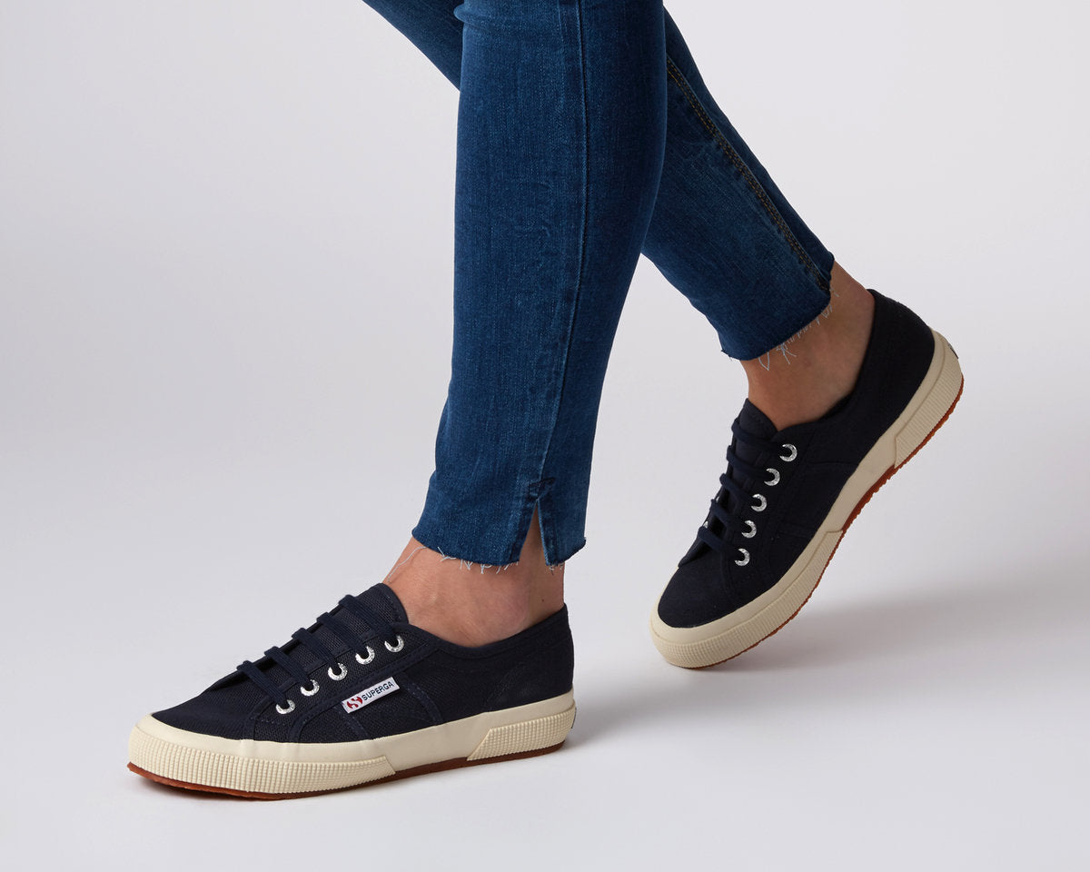 Superga 2750 Navy Blue Superga Classic Tennis Shoe Canvas Sneakers Navy Blue Superga2750 Cotu Classic Basic State Style Traders Navy Tennis Shoe Runners jogger trainers
